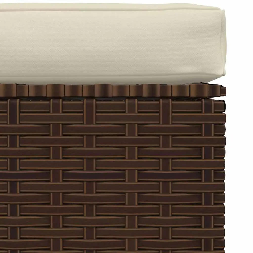 Garden Footrest Ottoman Modular Seating 70x70x30cm Brown Outdoor Patio