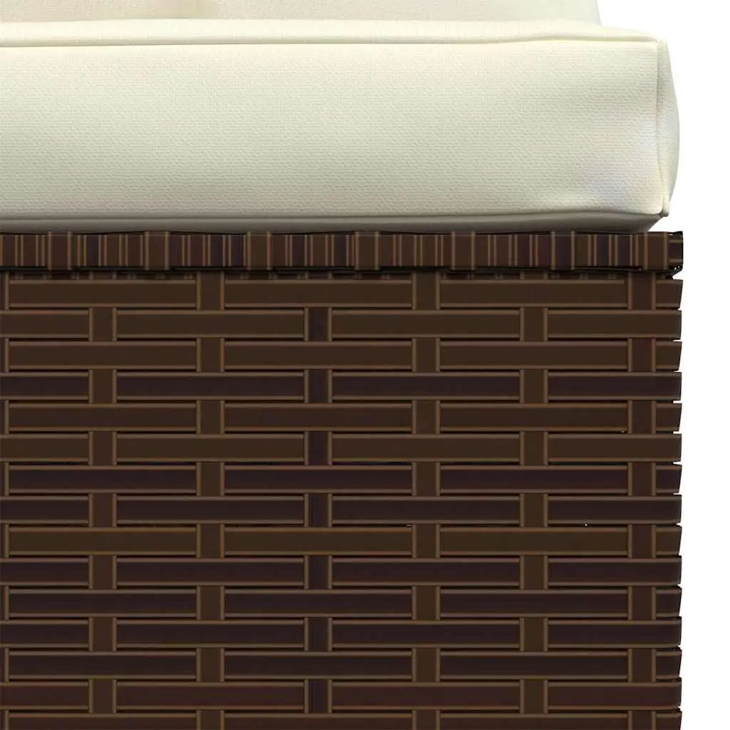 Garden Lounge Set 4 Piece Outdoor Patio Furniture Brown Rattan Sofa with