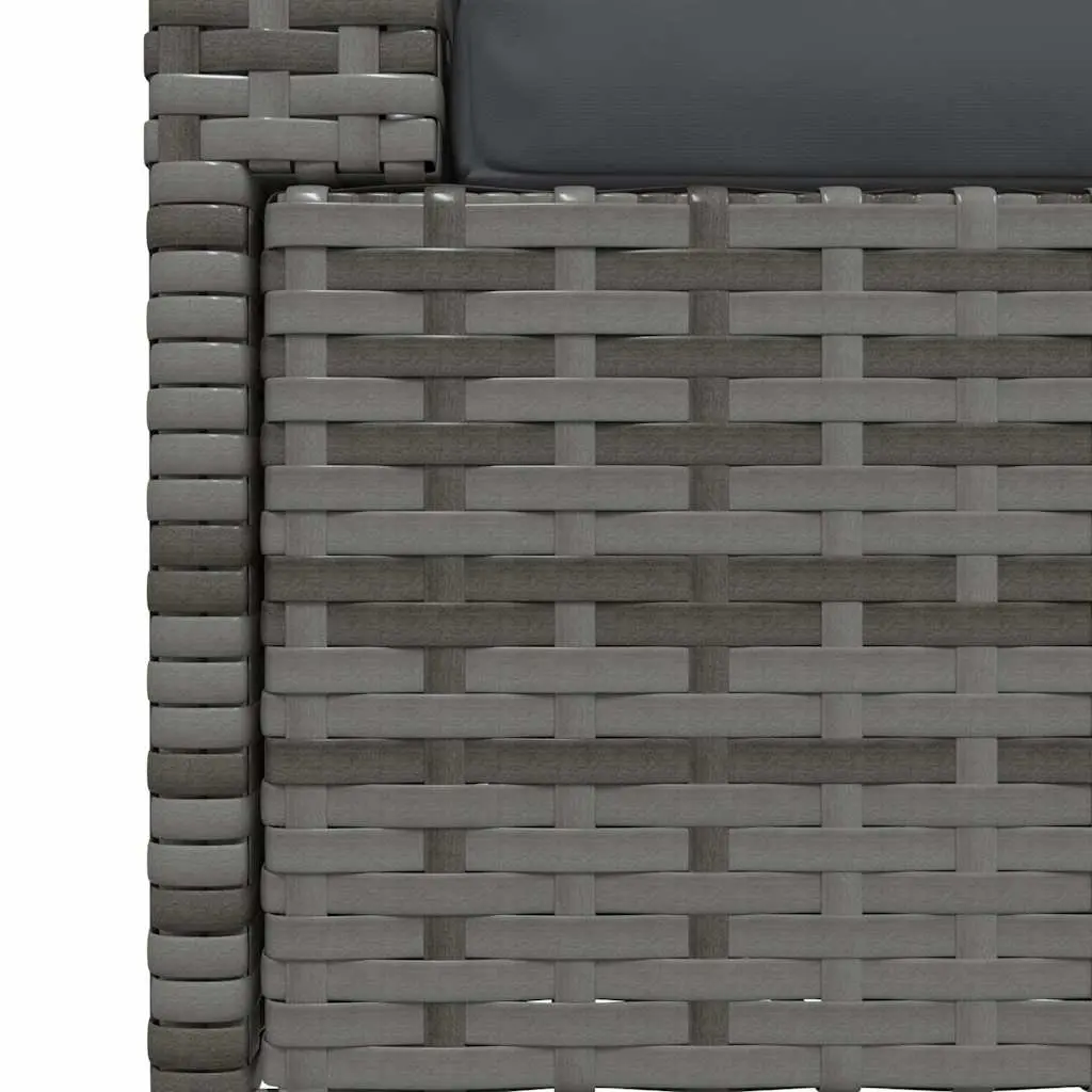 2-Seater Outdoor Garden Sofa with Cushions Grey Rattan Patio Furniture Set