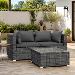 Warm and Reliable 3 Piece Grey Outdoor Lounge Set