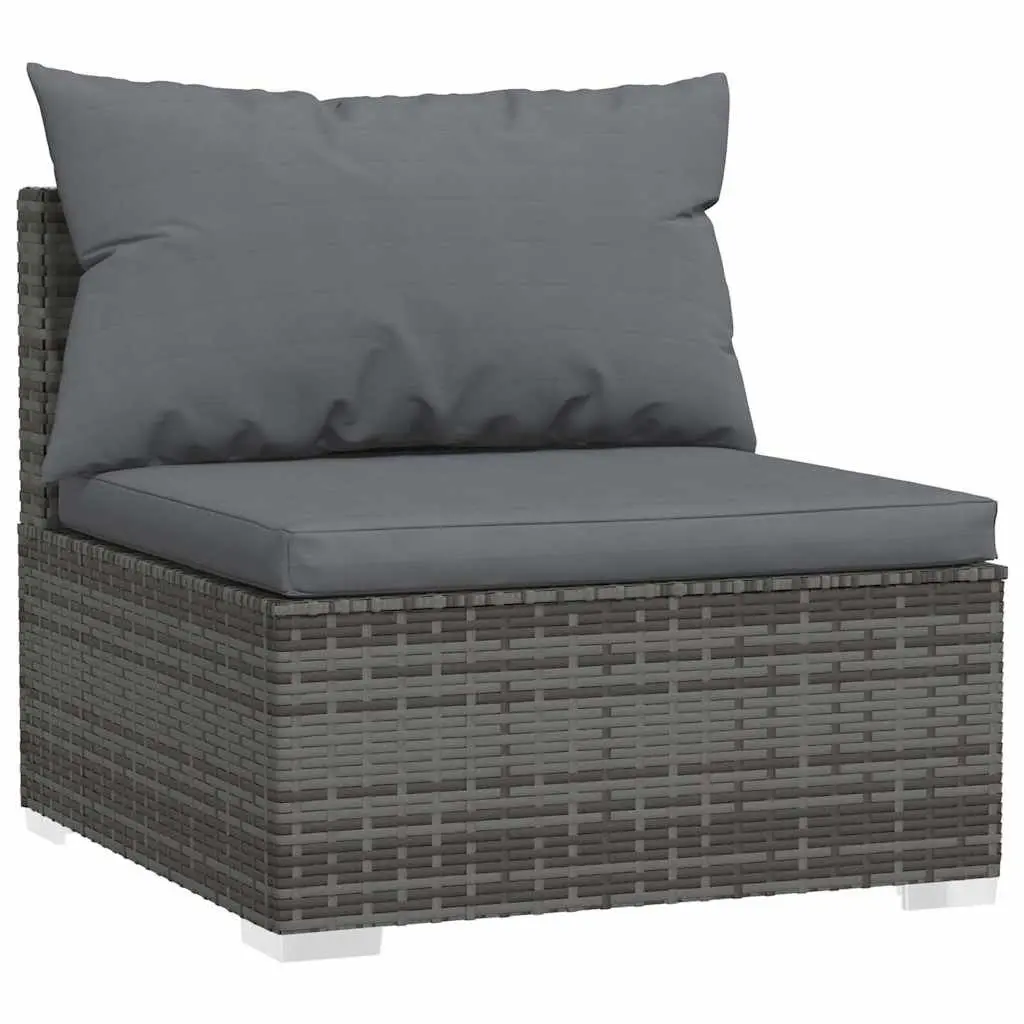 Garden Lounge Set 4 Piece Outdoor Patio Furniture Grey Poly Rattan Sofa Cushions