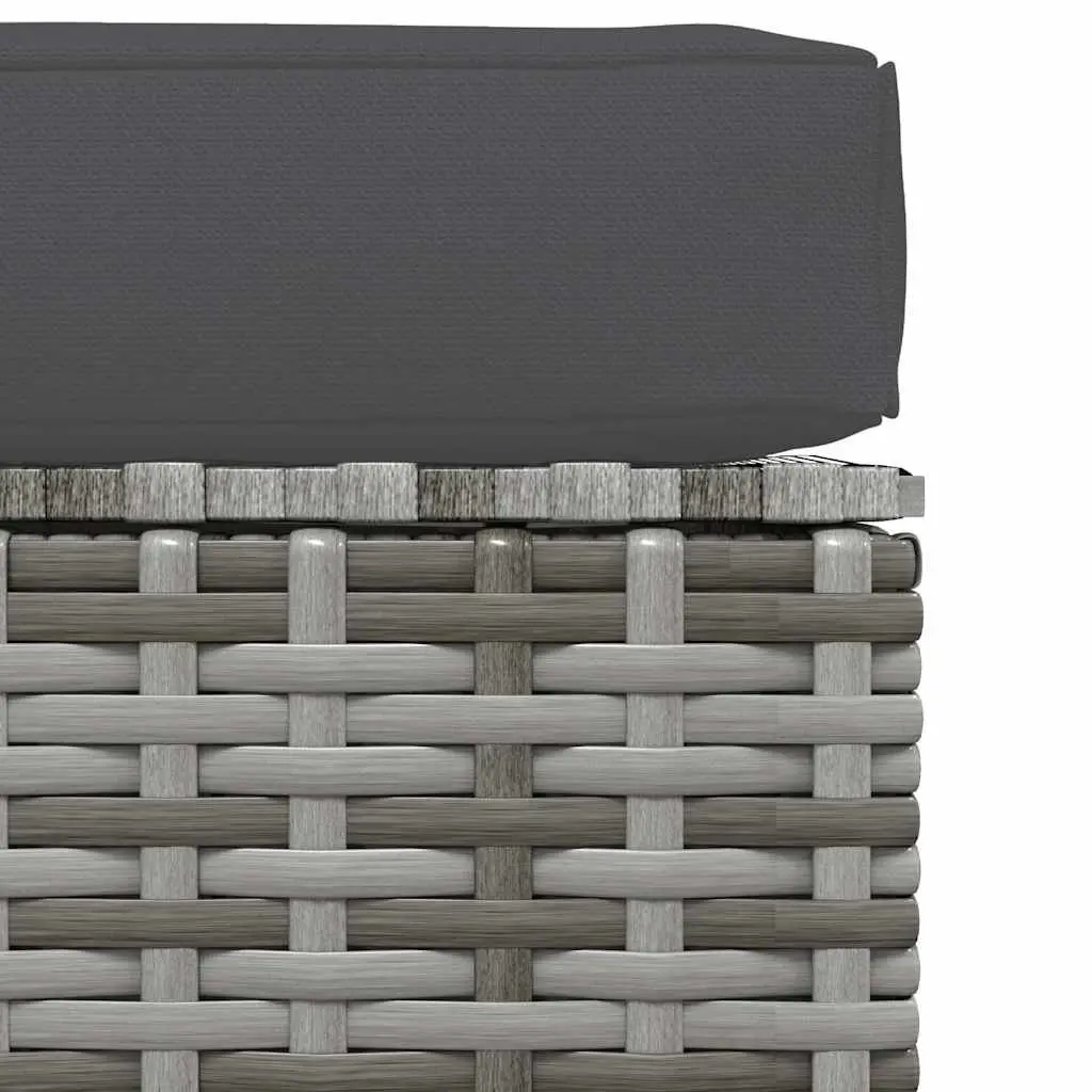 Garden Footrest Ottoman Outdoor Seating Removable Cushion 70x70x30cm Grey