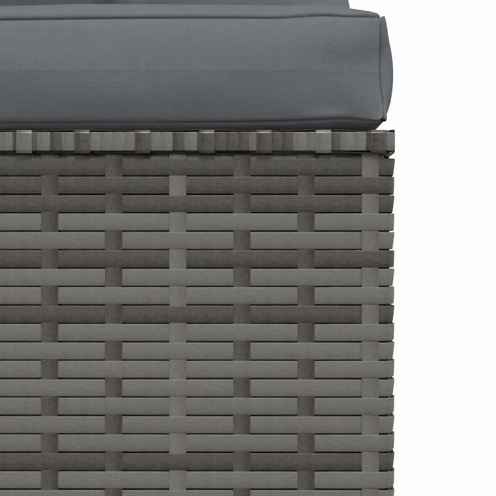 4-Seater Outdoor Sofa Garden Furniture Set Modular Grey Rattan with Cushions