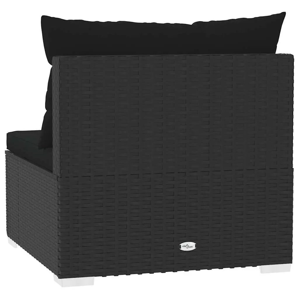 4-Seater Outdoor Sofa Cushions Black Rattan Patio Garden Furniture Set