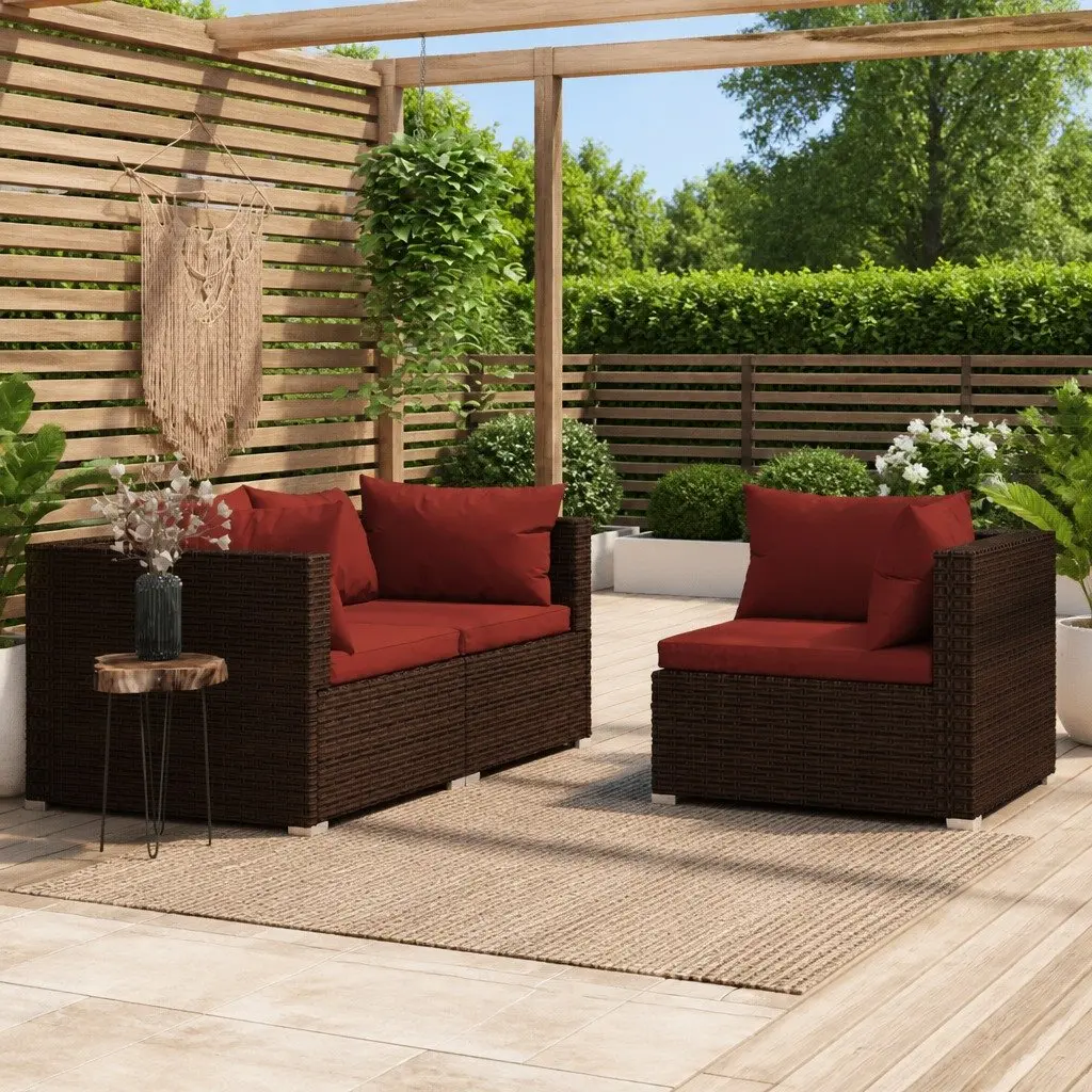 3 Piece Outdoor Sectional Sofa Set for Comfort