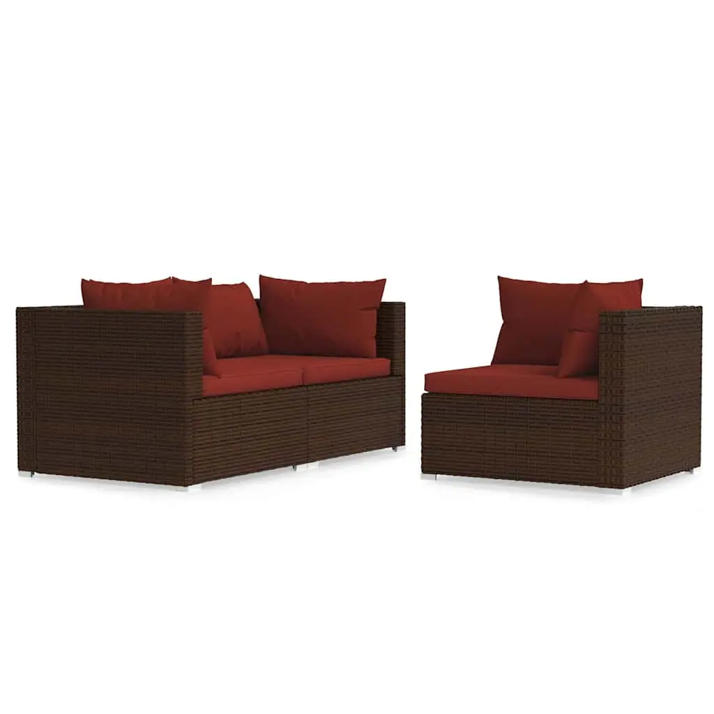 3 Piece Outdoor Sectional Sofa Set for Comfort