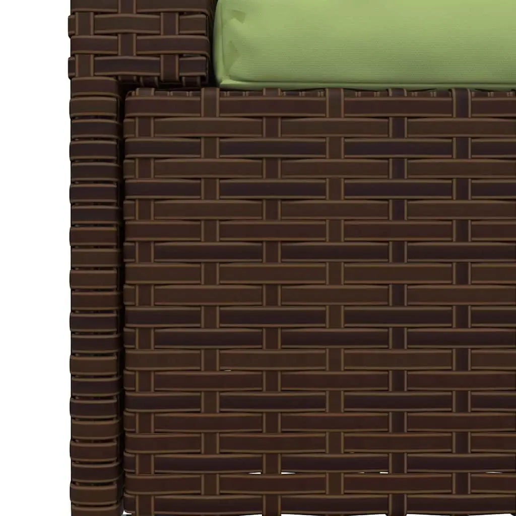 2-Seater Outdoor Sofa with Cushions Brown Rattan Patio Garden Furniture Set