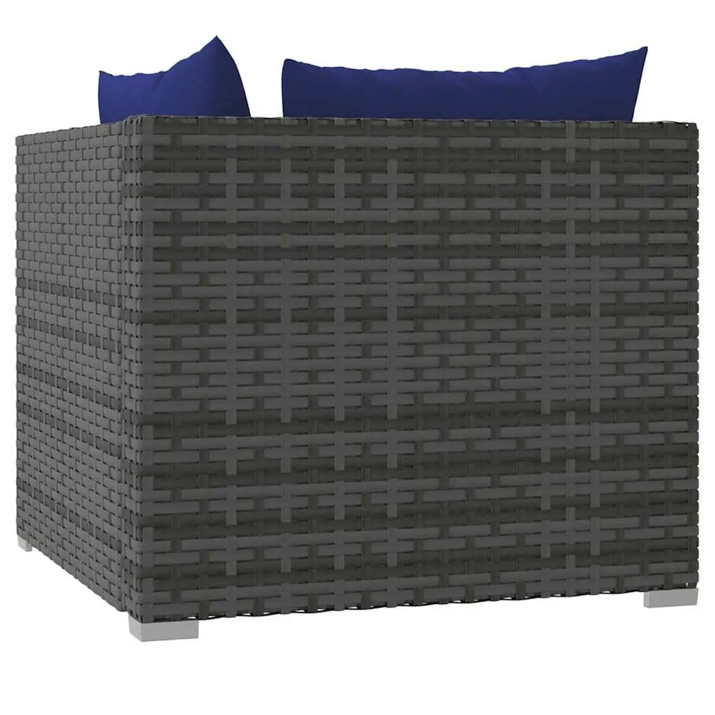 2-Seater Outdoor Sofa Garden Patio Furniture Modular Grey PE Rattan
