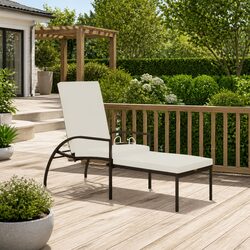 Comfortable Sun Lounger with Practical Features for Outdoors