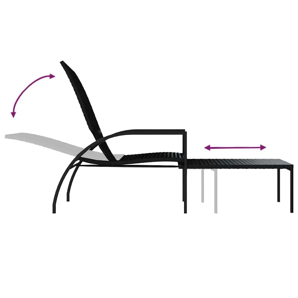 Sun Lounger with Footrest Adjustable Backrest Outdoor Garden Patio Lounge Chair