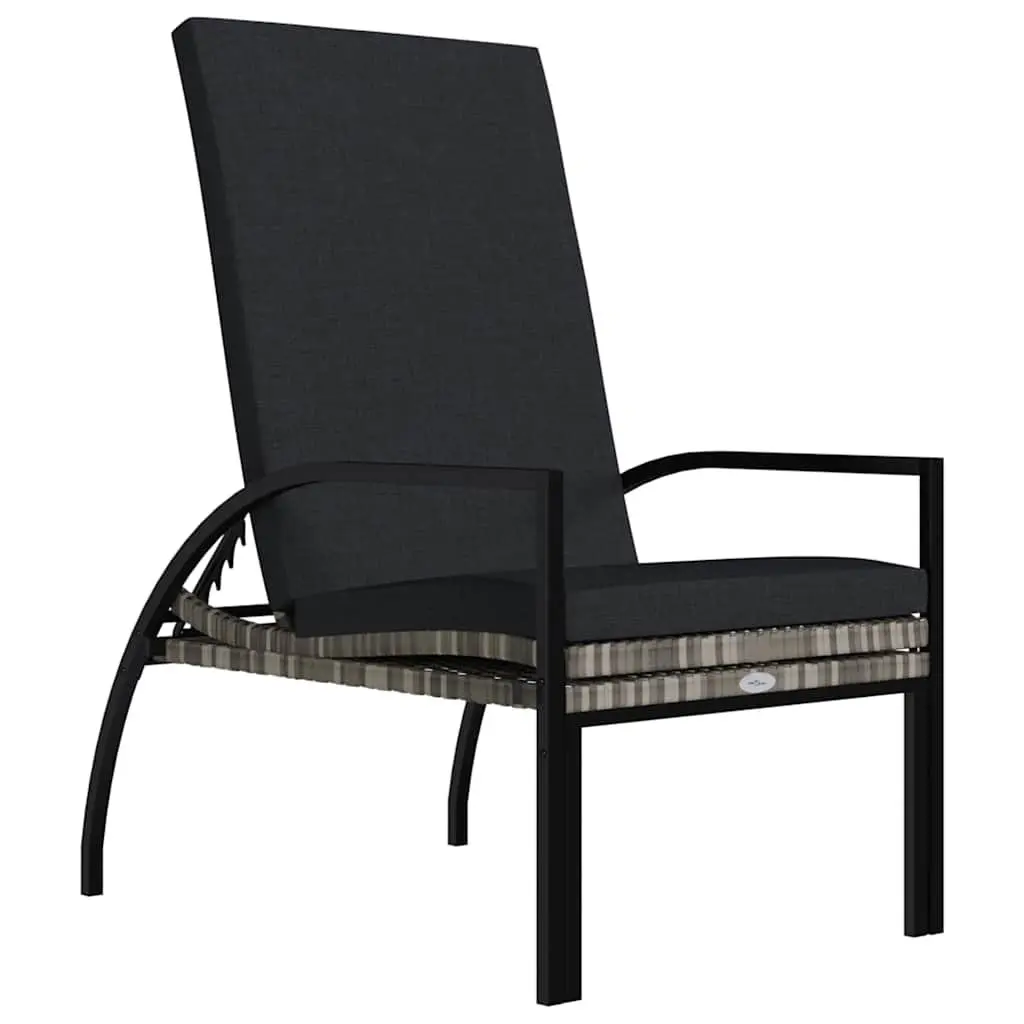 Grey Sun Lounger with Adjustable Backrest