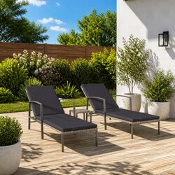 Sun Lounger and Side Table Set - Comfortable and Reliable