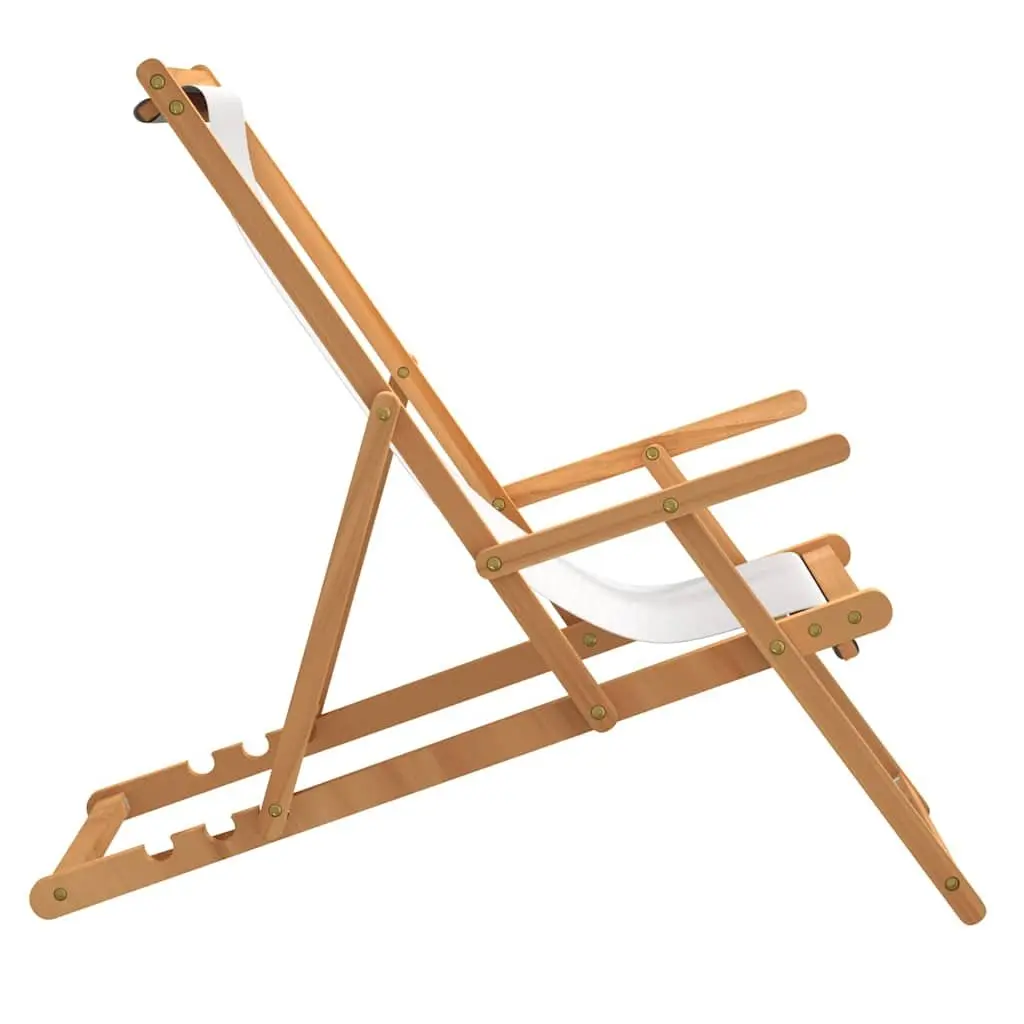 Folding Beach Chair in Solid Teak Wood