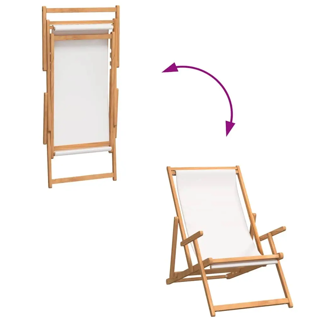 Folding Beach Chair in Solid Teak Wood
