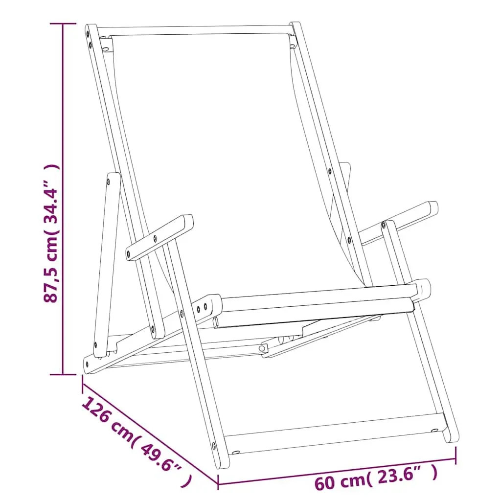 Folding Beach Chair Solid Teak Wood Outdoor Garden Deck Chair Adjustable