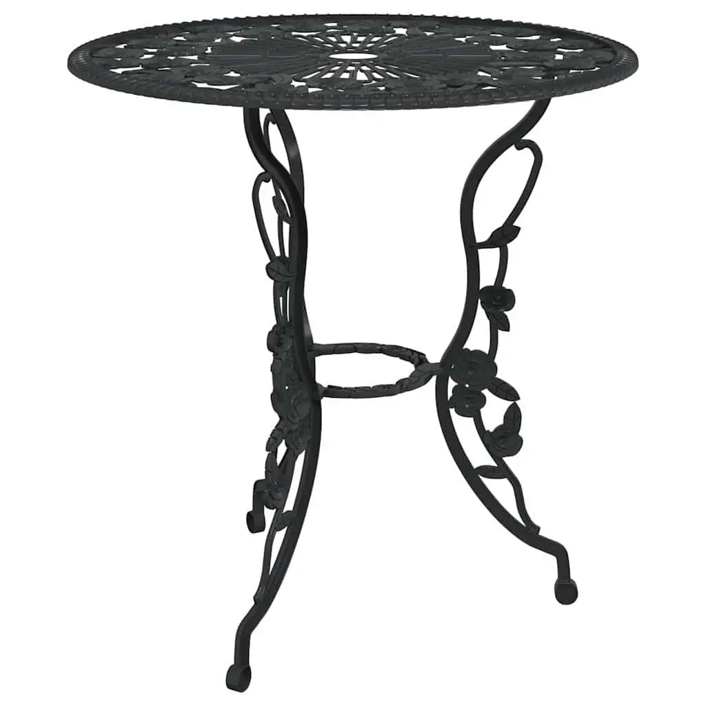 3 Piece Bistro Set Outdoor Dining Cast Aluminium Black Garden Patio Furniture