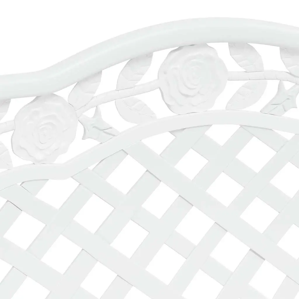 Garden Bench Outdoor Seating 108cm Cast Aluminium White