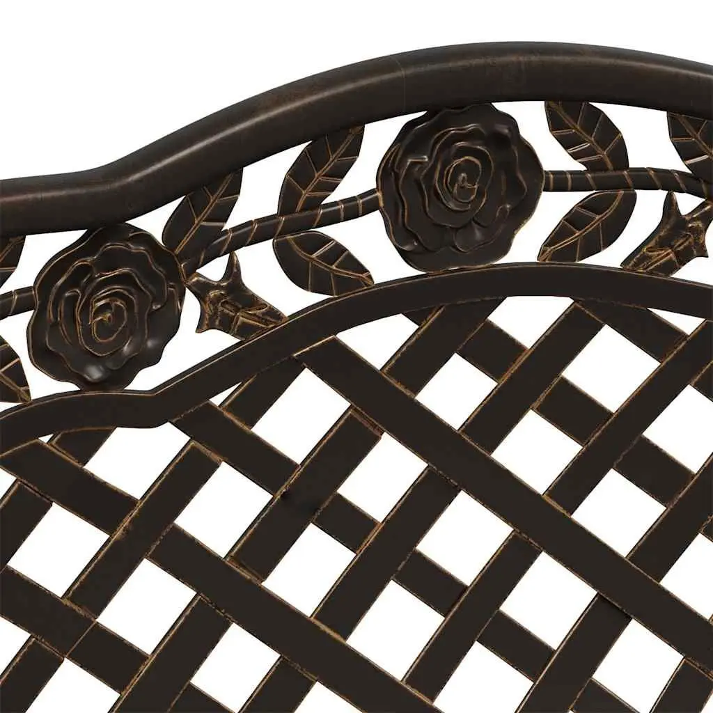Garden Bench Outdoor Seating 108cm Brown Cast Aluminium