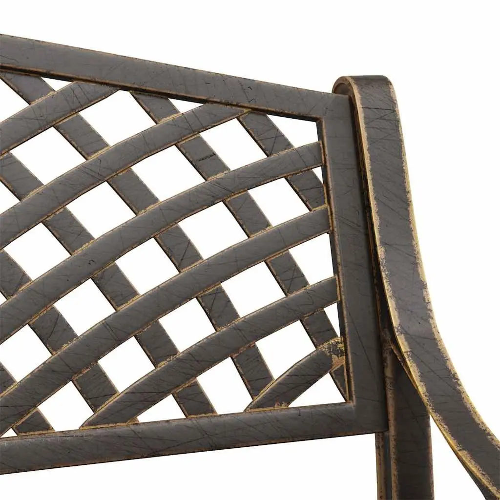 Garden Bench Outdoor Seating 102cm Brown Cast Aluminium