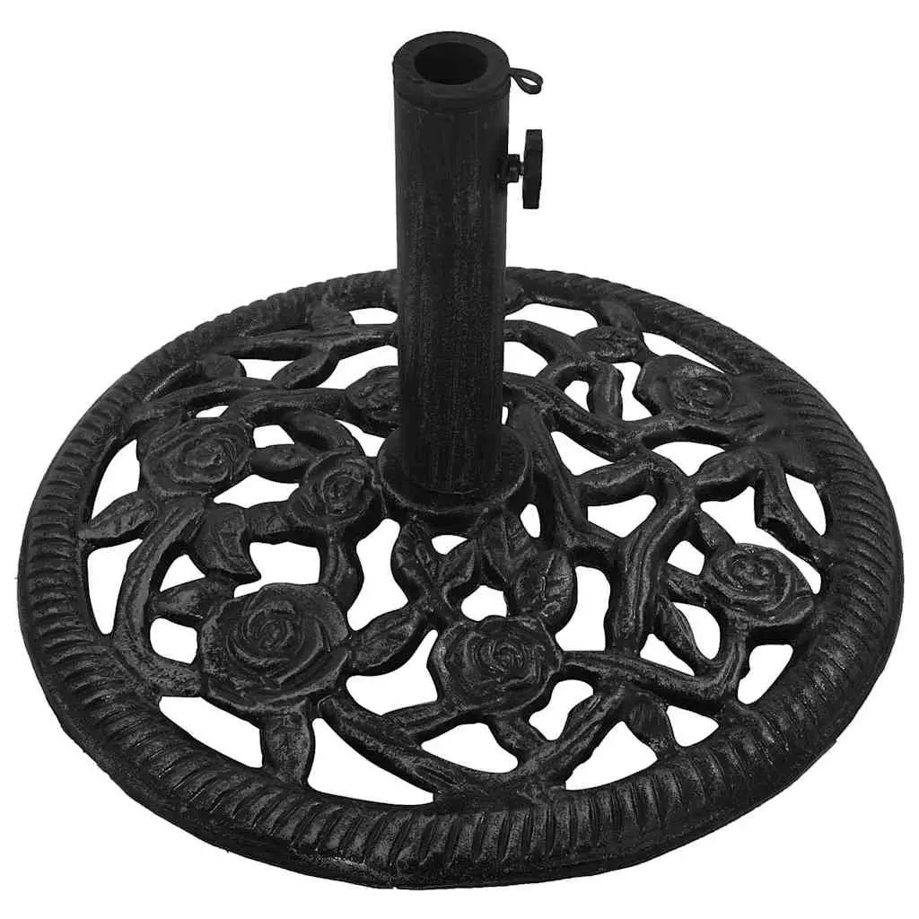 Umbrella Base Black Heavy Duty Cast Iron Outdoor Garden Patio Stand 48 x 48 x 33 cm