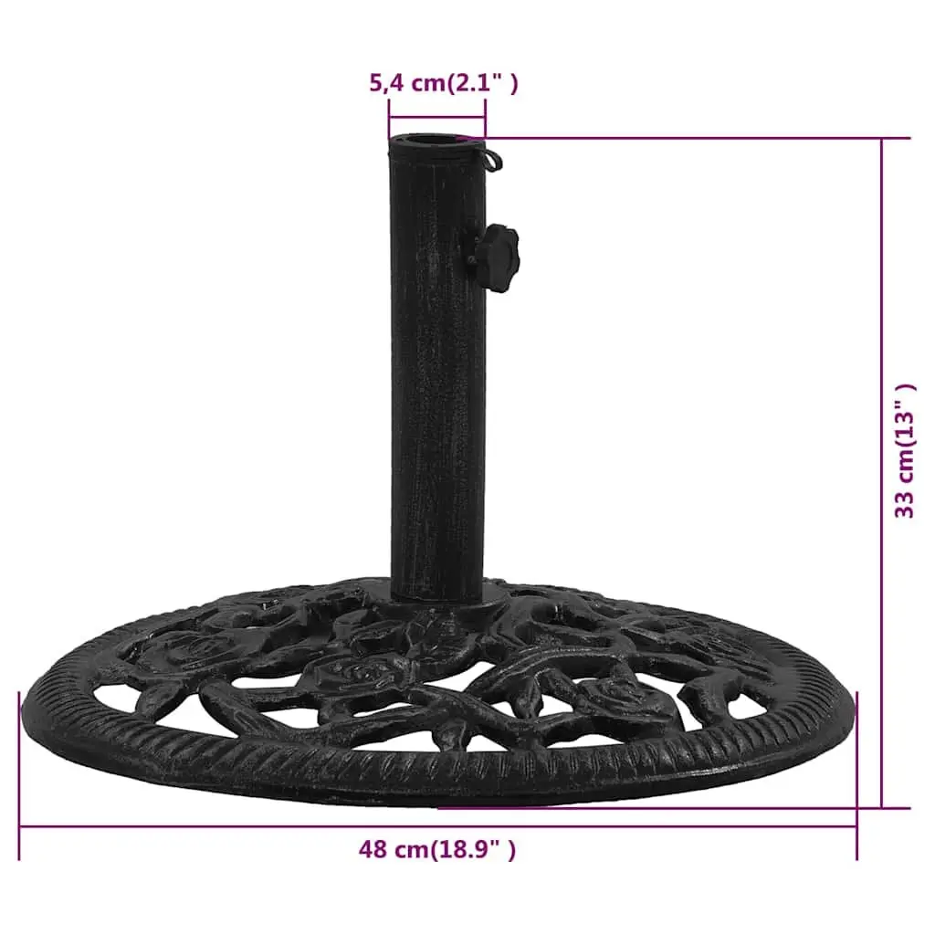 Umbrella Base Black Heavy Duty Cast Iron Outdoor Garden Patio Stand 48 x 48 x 33 cm