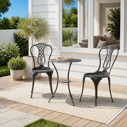 Reliable Outdoor Bistro Set with Floral Charm
