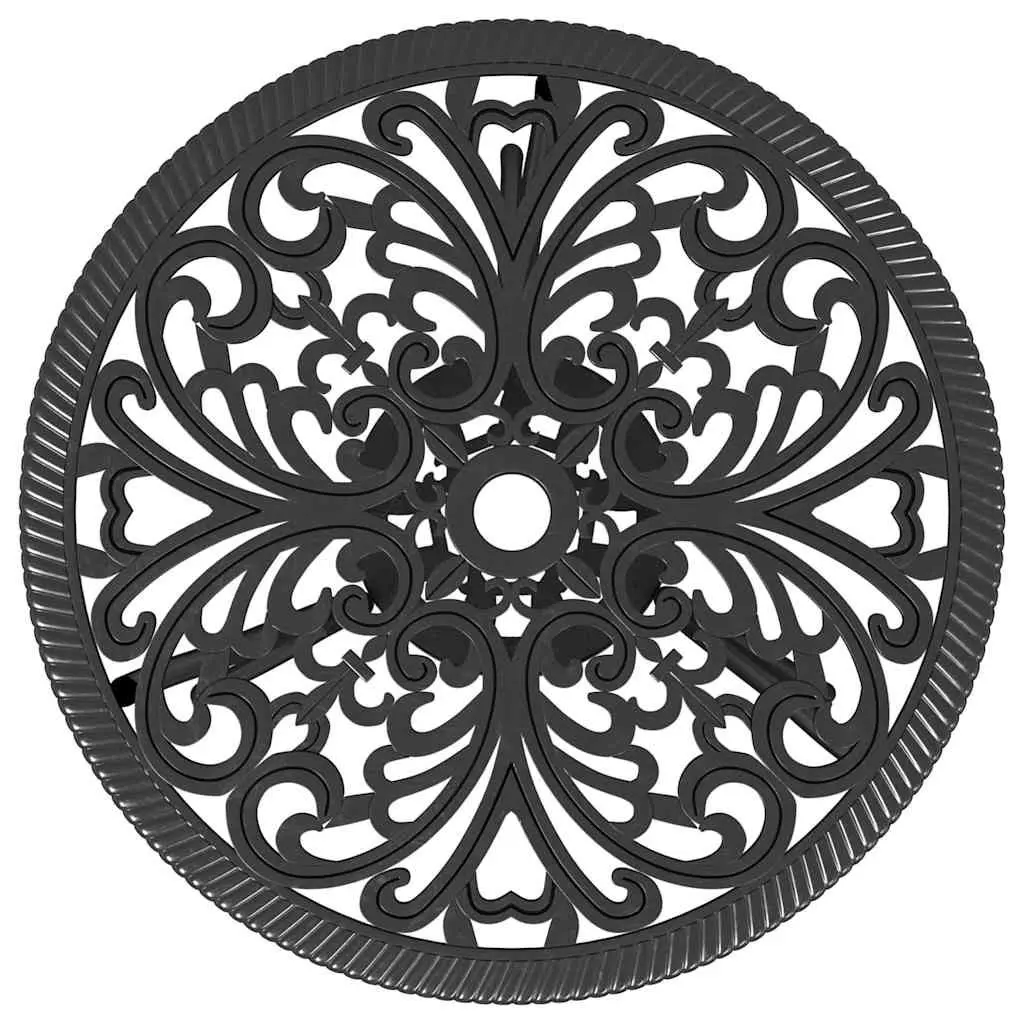 3 Piece Bistro Set Outdoor Patio Garden Furniture Cast Aluminium Black Floral
