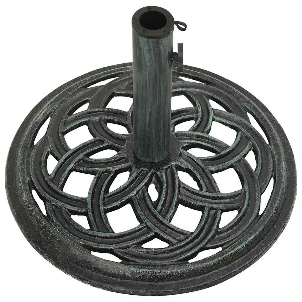Umbrella Base Cast Iron Green Outdoor Garden Patio Stand Parasol Holder 44 x 44 x 31 cm