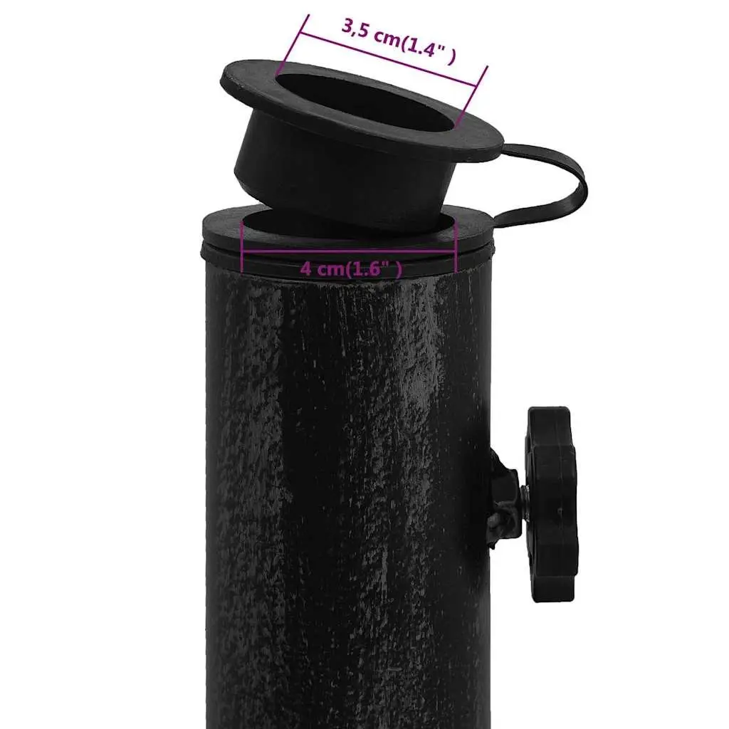 Umbrella Base Cast Iron Black Heavy Duty Outdoor Garden Patio Stand 47 x 47 x 33 cm
