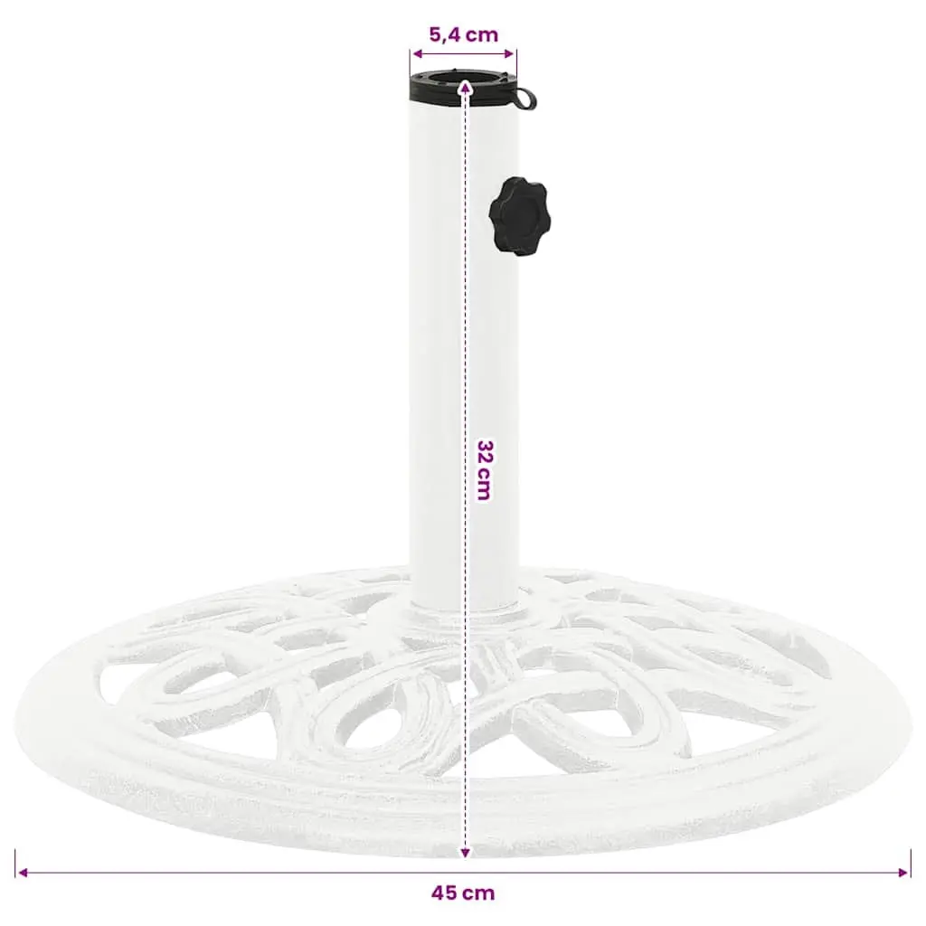 Umbrella Base Cast Iron White 40x40x32cm Outdoor Garden Patio Stand