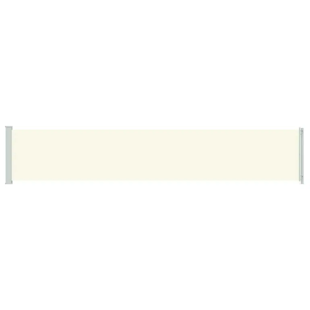Side Awning Privacy Screen Retractable 117cm x 600cm Cream Outdoor Shade