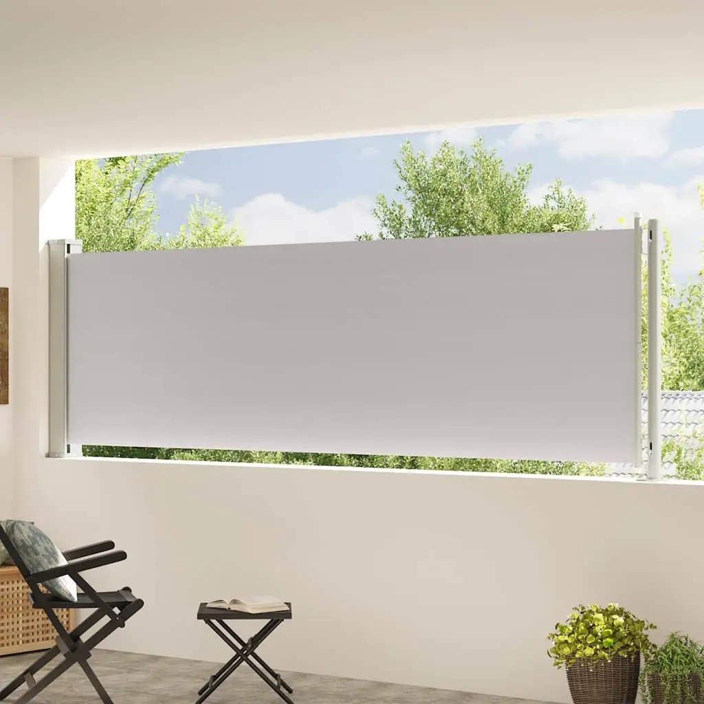 Retractable Side Awning Privacy Screen 117x600cm Grey
