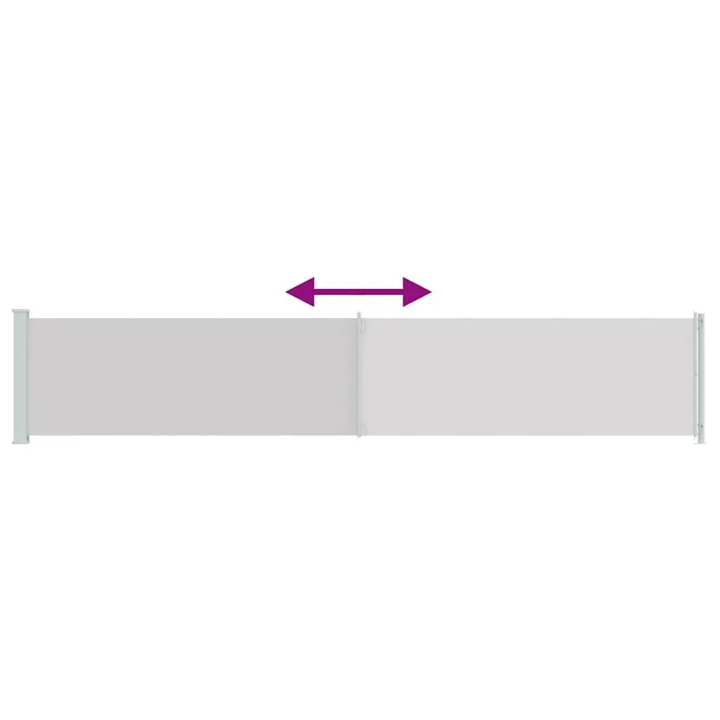 Retractable Side Awning Privacy Screen 117x600cm Grey