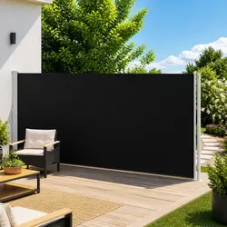 Reliable Black Retractable Awning for Your Outdoor Space 180x600cm