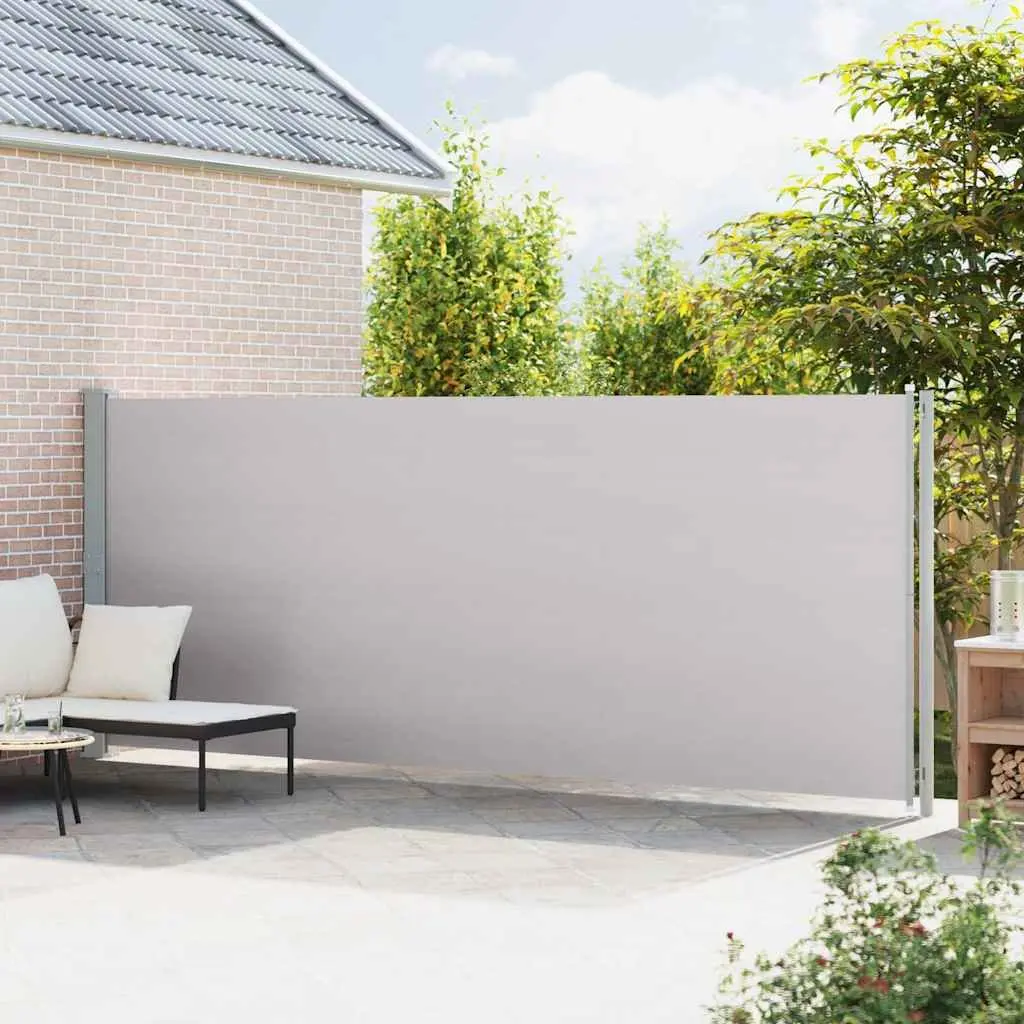 Side Awning Privacy Shade 180x600cm Grey Outdoor Patio Screen