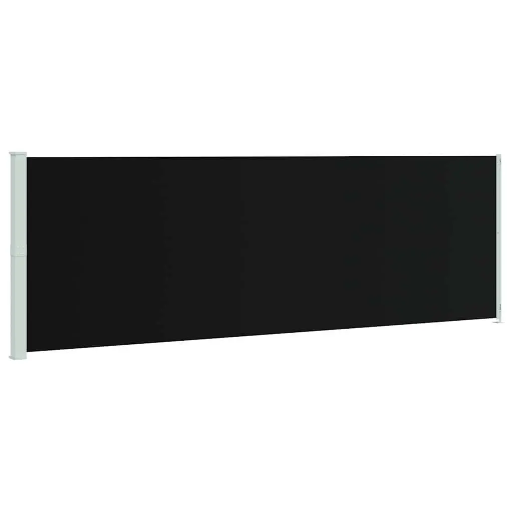 Retractable Side Awning Outdoor Privacy Screen 200x600 cm Black
