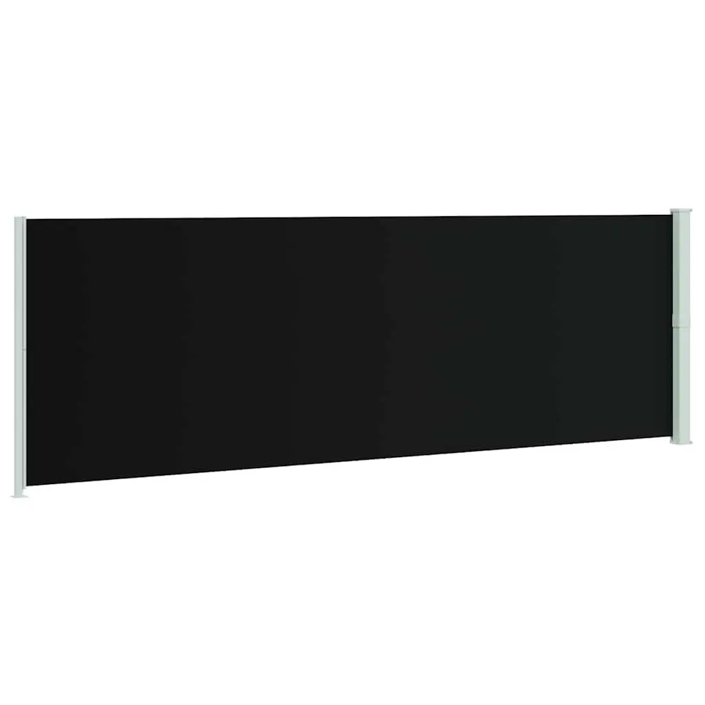Retractable Side Awning Outdoor Privacy Screen 200x600 cm Black