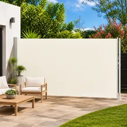 Comforting Cream Side Awning 200x600 cm for Patios