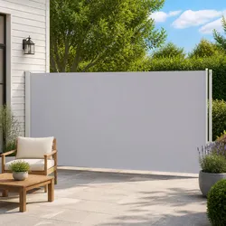 Reliable Grey Retractable Side Awning 200x600 cm for Your Space