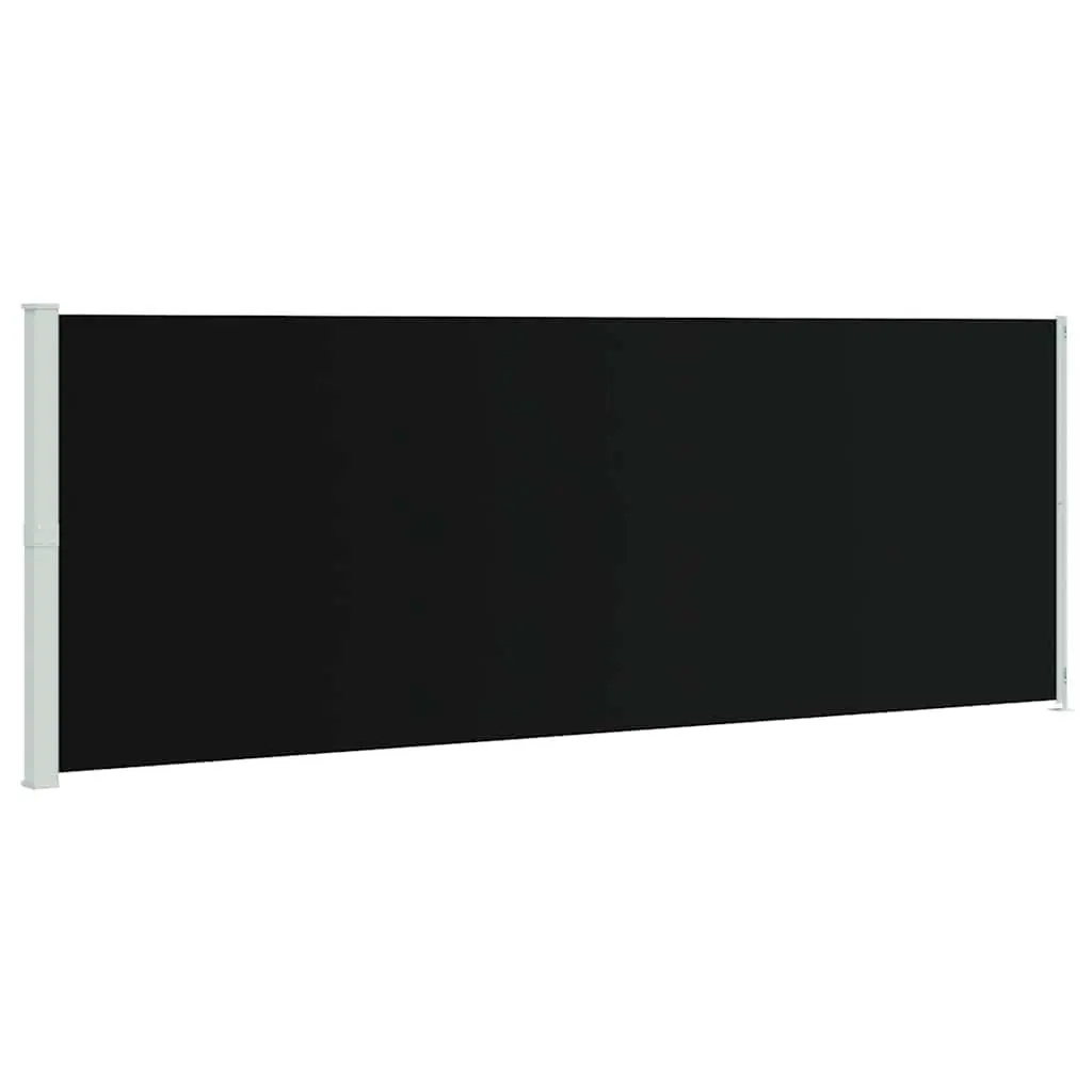 Retractable Patio Awning Outdoor Privacy Screen Black 220x600cm