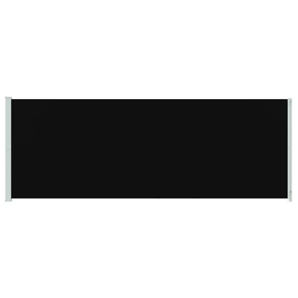 Retractable Patio Awning Outdoor Privacy Screen Black 220x600cm