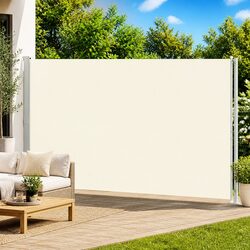 Warm and Reliable Patio Retractable Side Awning Cream