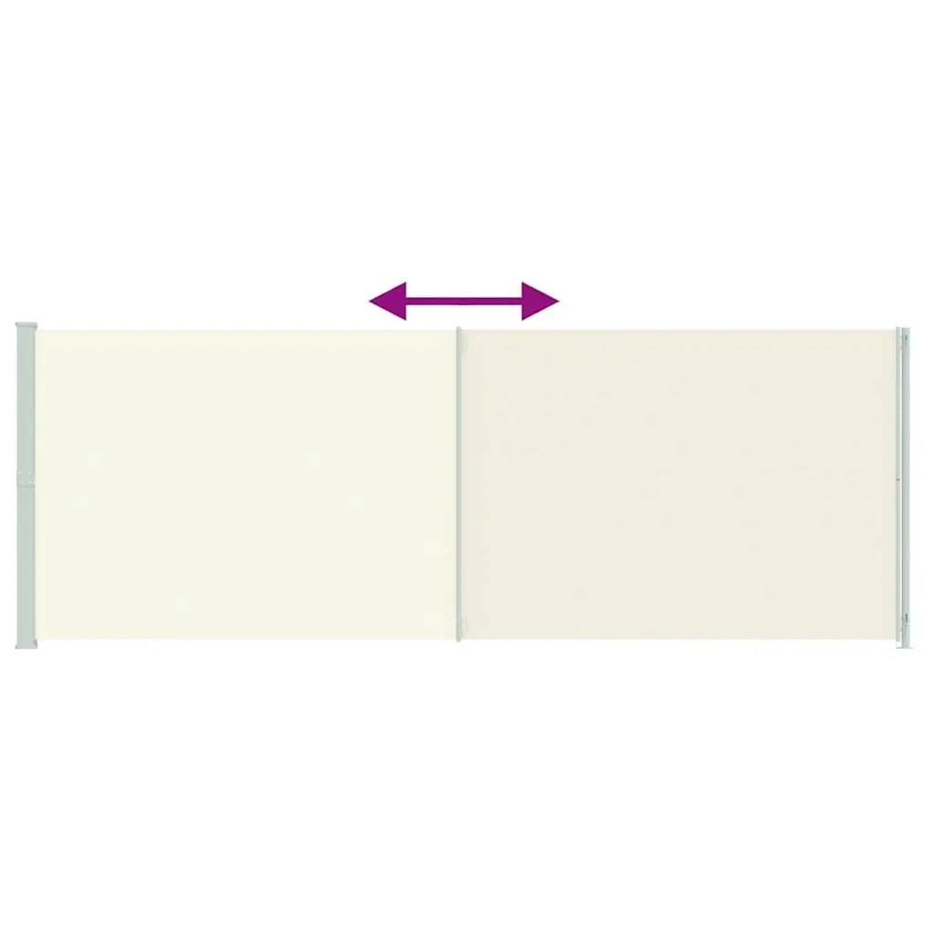 Side Awning Outdoor Privacy Screen Cream 220 cm x 600 cm Retractable Garden Shade
