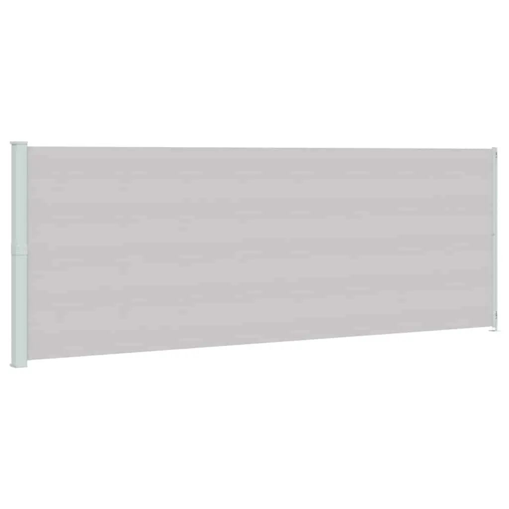 Retractable Side Awning Privacy Screen 220cm x 600cm Outdoor Grey Shade for Patios Balconies and Terraces