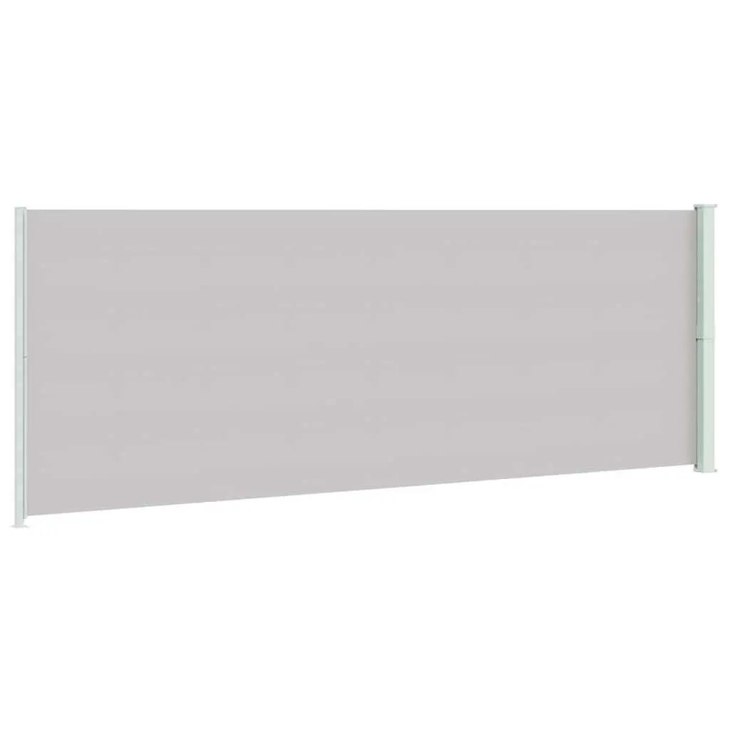 Retractable Side Awning Privacy Screen 220cm x 600cm Outdoor Grey Shade for Patios Balconies and Terraces