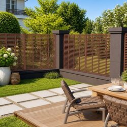 Reliable 180x180cm Brown Louver Fence Panel for Gardens