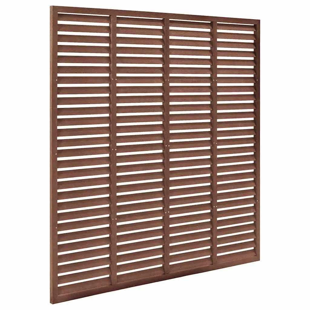 Louver Fence Panel Outdoor Privacy Screen 180x180cm Brown