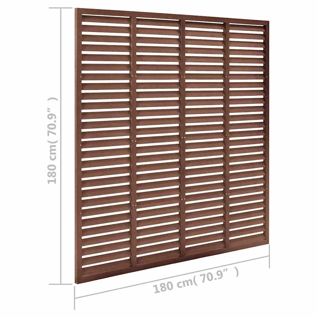 Louver Fence Panel Outdoor Privacy Screen 180x180cm Brown