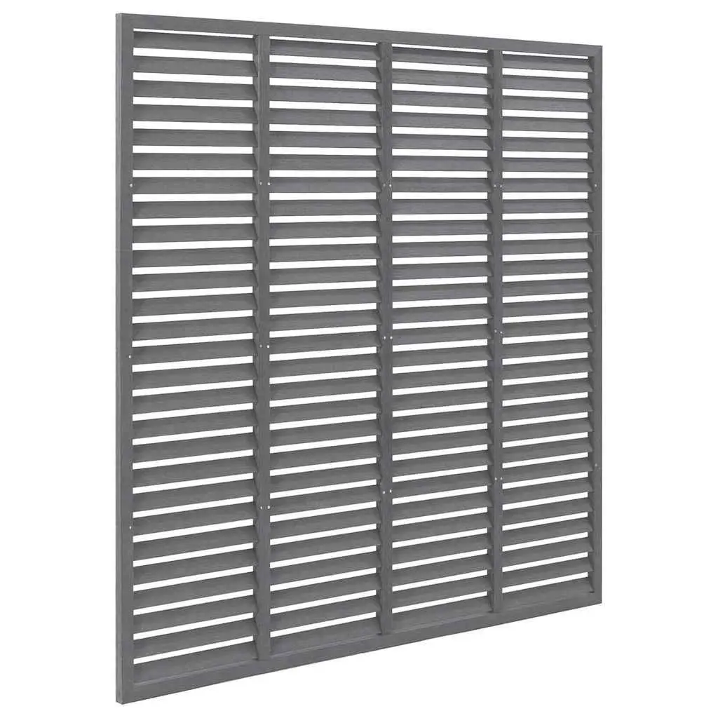Louver Fence Panel WPC 180x180 cm Grey Outdoor Garden Screening Slatted Design