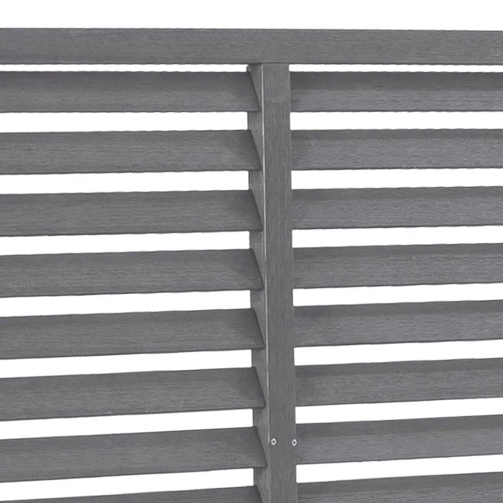 Louver Fence Panel WPC 180x180 cm Grey Outdoor Garden Screening Slatted Design